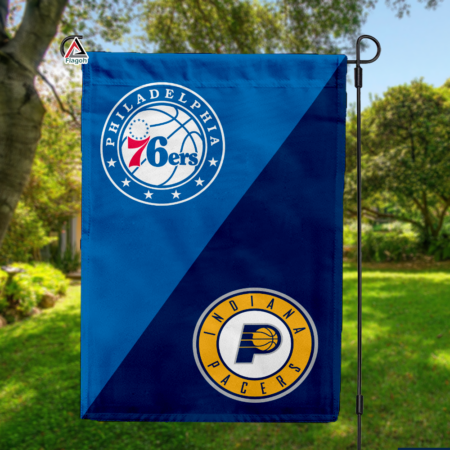 76ers vs Pacers House Divided Flag, NBA House Divided Flag