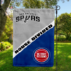 San Antonio Spurs vs Detroit Pistons House Divided Flag, NBA House Divided Flag