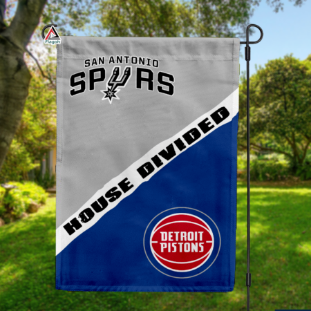 Spurs vs Pistons House Divided Flag, NBA House Divided Flag