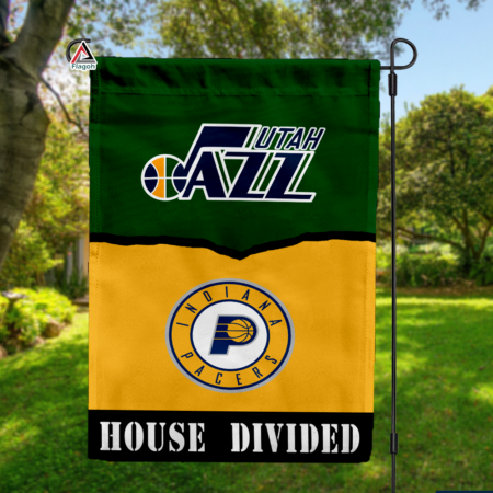 Jazz vs Pacers House Divided Flag, NBA House Divided Flag