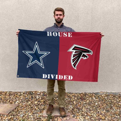 Atlanta Falcons vs Dallas Cowboys House Divided Flag, NFL House Divided Flag