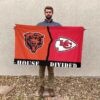 Bears vs Chiefs House Divided Flag, NFL House Divided Flag