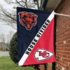Bears vs Chiefs House Divided Flag, NFL House Divided Flag