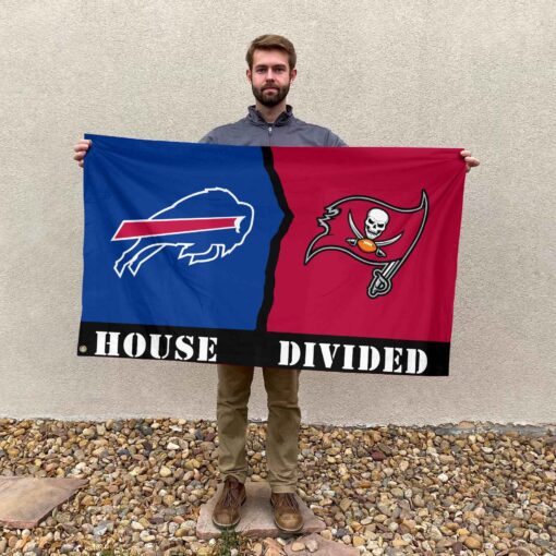 Bills vs Buccaneers House Divided Flag, NFL House Divided Flag