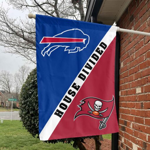 Bills vs Buccaneers House Divided Flag, NFL House Divided Flag