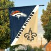 Broncos vs Saints House Divided Flag, NFL House Divided Flag