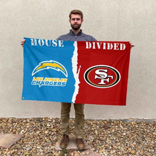 Chargers vs 49ers House Divided Flag, NFL House Divided Flag