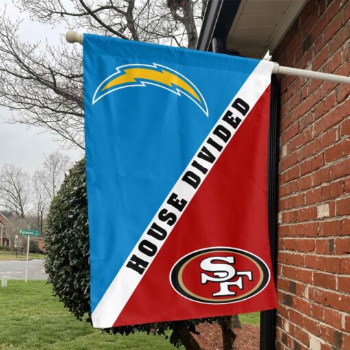 Chargers vs 49ers House Divided Flag, NFL House Divided Flag