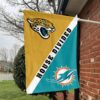 Jaguars vs Dolphins House Divided Flag, NFL House Divided Flag