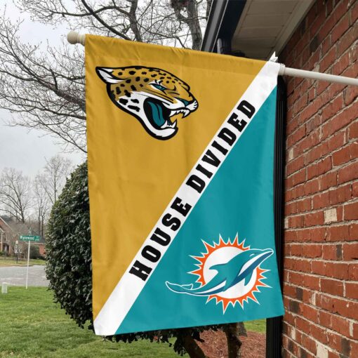 Jaguars vs Dolphins House Divided Flag, NFL House Divided Flag
