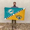 Jaguars vs Dolphins House Divided Flag, NFL House Divided Flag