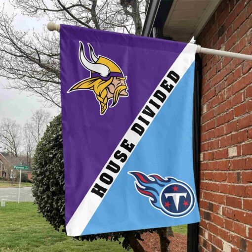 Vikings vs Titans House Divided Flag, NFL House Divided Flag