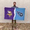 Minnesota Vikings vs Tennessee Titans House Divided Flag, NFL House Divided Flag