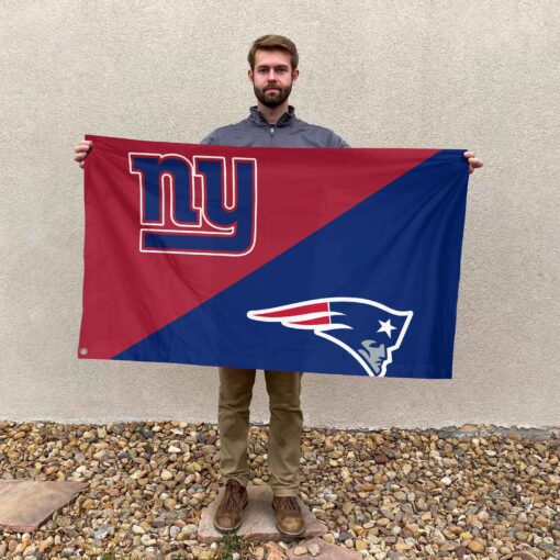 Patriots vs Giants House Divided Flag, NFL House Divided Flag