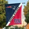 New England Patriots vs New York Giants House Divided Flag, NFL House Divided Flag