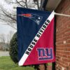 New England Patriots vs New York Giants House Divided Flag, NFL House Divided Flag