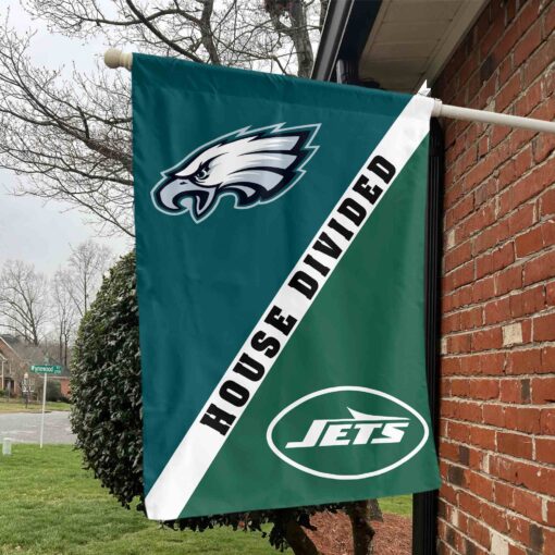 Eagles vs Jets House Divided Flag, NFL House Divided Flag