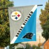 Pittsburgh vs Carolina House Divided Flag, NFL House Divided Flag