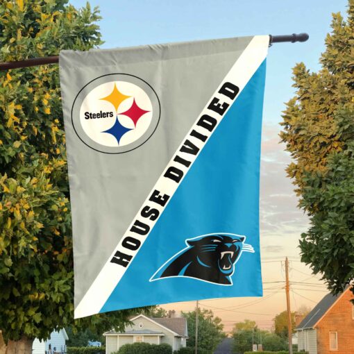 Steelers vs Panthers House Divided Flag, NFL House Divided Flag
