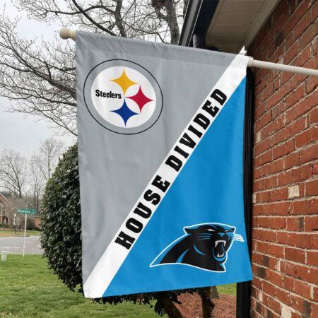 Pittsburgh vs Carolina House Divided Flag, NFL House Divided Flag