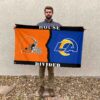 Rams vs Browns House Divided Flag, NFL House Divided Flag