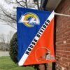 Rams vs Browns House Divided Flag, NFL House Divided Flag