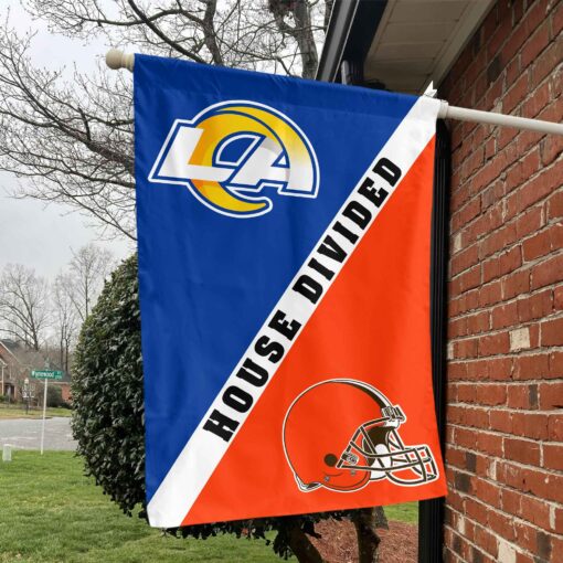 Rams vs Browns House Divided Flag, NFL House Divided Flag