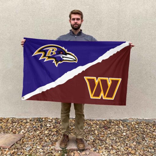 Ravens vs Commanders House Divided Flag, NFL House Divided Flag