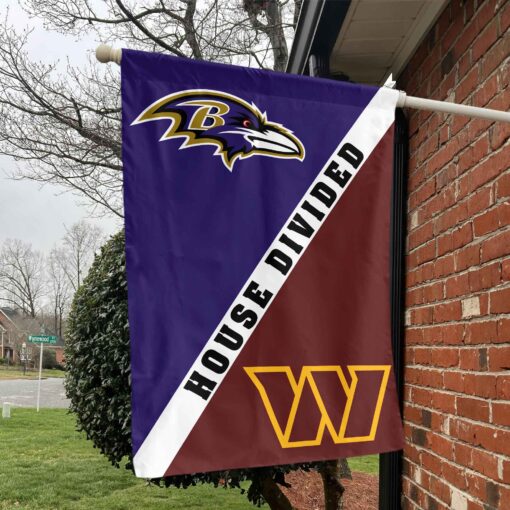 Ravens vs Commanders House Divided Flag, NFL House Divided Flag
