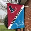 Texans vs Lions House Divided Flag, NFL House Divided Flag