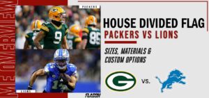 Packers vs Lions House Divided flag