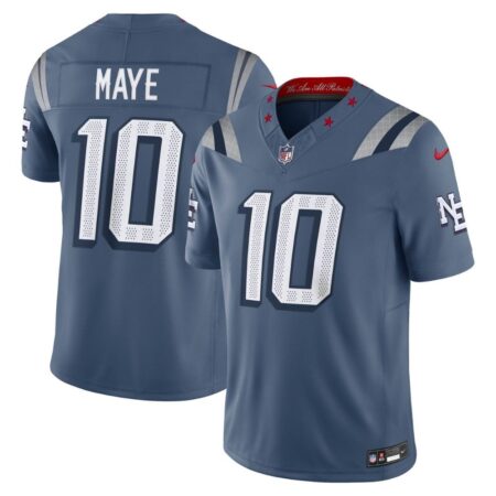 Drake Maye New England Patriots Jersey – Storm Blue, Limited Replica Fan Edition