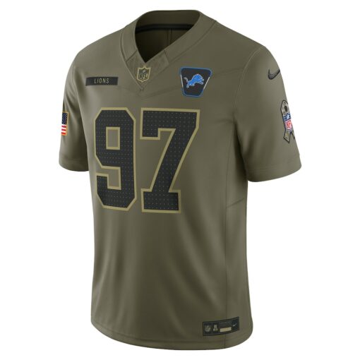 Aidan Hutchinson Detroit Lions Limited Jersey – Olive, Limited Replica Fan Edition