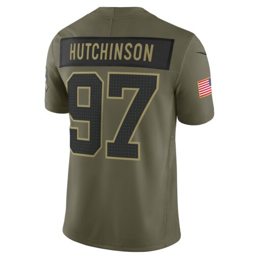 Aidan Hutchinson Detroit Lions Limited Jersey – Olive, Limited Replica Fan Edition