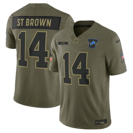 Amon-Ra St. Brown Detroit Lions Limited Jersey – Olive, Limited Replica Fan Edition