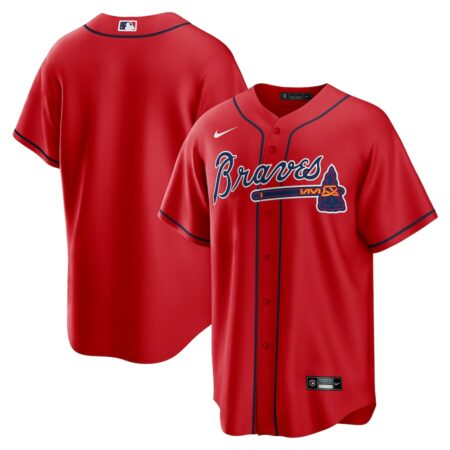 Atlanta Braves Alternate Replica Team Jersey – Red, Limited Replica Fan Edition