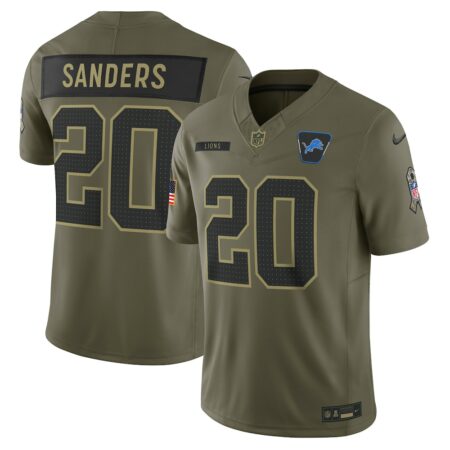 Barry Sanders Detroit Lions Limited Jersey – Olive, Limited Replica Fan Edition