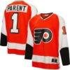 Bernie Parent Philadelphia Flyers Mitchell Ness 1974/75 Blue Line Player Jersey - Orange, Limited Replica Fan Edition