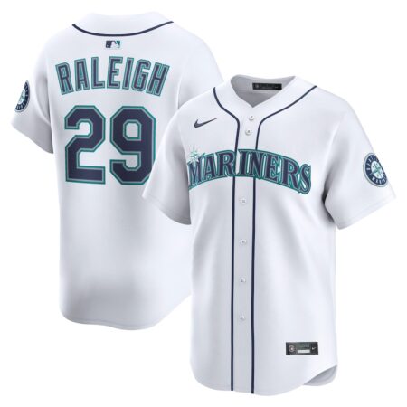 Cal Raleigh Seattle Mariners Home Limited Player Jersey – White, Limited Replica Fan Edition