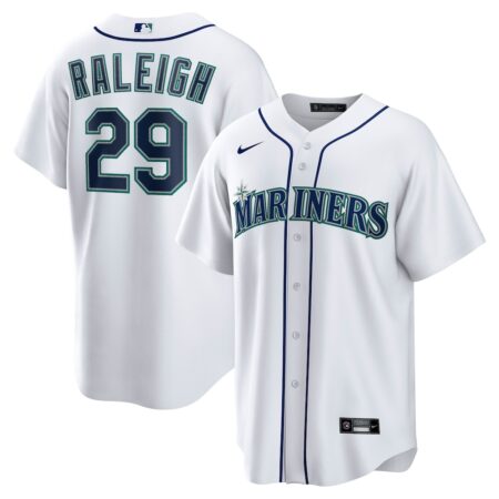 Cal Raleigh Seattle Mariners Home Replica Player Jersey – White, Limited Replica Fan Edition