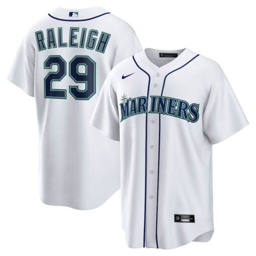 Cal Raleigh Seattle Mariners Home Replica Player Jersey – White, Limited Replica Fan Edition