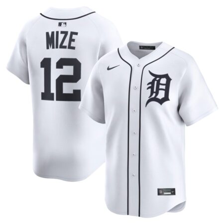 Casey Mize Detroit Tigers Home Limited Player Jersey – White, Limited Replica Fan Edition