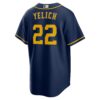 Christian Yelich Milwaukee Brewers Alternate 2 Replica Jersey - Navy, Limited Replica Fan Edition