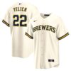Christian Yelich Milwaukee Brewers Alternate Replica Player Jersey - Cream, Limited Replica Fan Edition