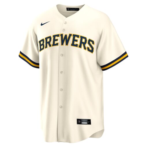 Christian Yelich Milwaukee Brewers Alternate Replica Player Jersey – Cream, Limited Replica Fan Edition