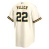 Christian Yelich Milwaukee Brewers Alternate Replica Player Jersey - Cream, Limited Replica Fan Edition