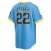 Christian Yelich Milwaukee Brewers City Connect Replica Player Jersey - Powder Blue, Limited Replica Fan Edition