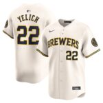 Christian Yelich Milwaukee Brewers Alternate Replica Player Jersey – Cream, Limited Replica Fan Edition