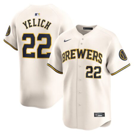 Christian Yelich Milwaukee Brewers Home Limited Player Jersey – Cream, Limited Replica Fan Edition