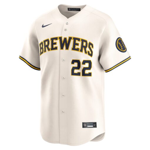 Christian Yelich Milwaukee Brewers Home Limited Player Jersey – Cream, Limited Replica Fan Edition